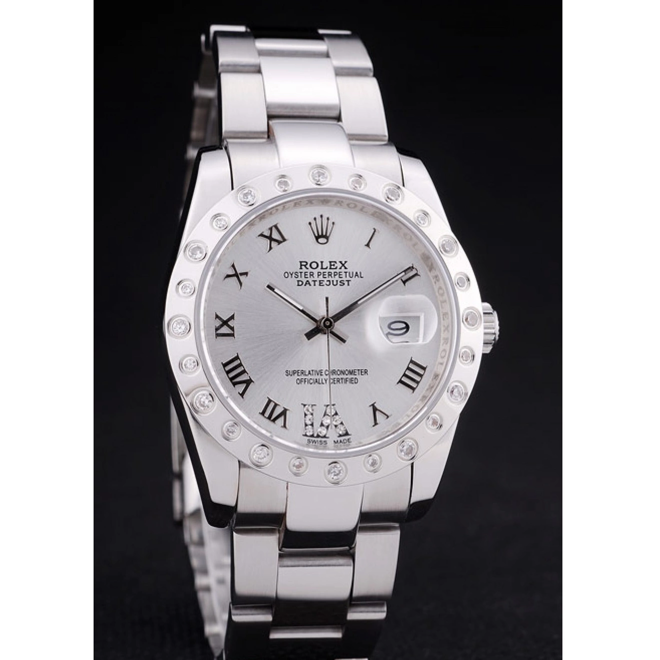 Good Copy Rolex Watches Silver Datejust 7468 Dial Rolex Bezel Diamond 0617